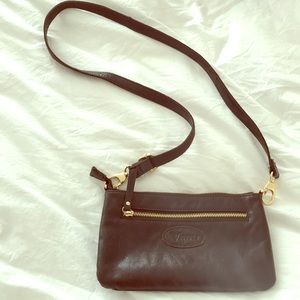 Vicenzo Leather Chocolate brown Crossbody/Clutch